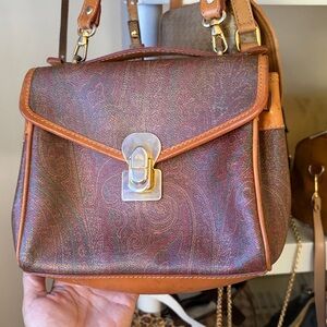 VINTAGE Etro Paisley Top Handle Bag and Crossbody Purse